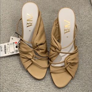 NWT Zara real leather heels